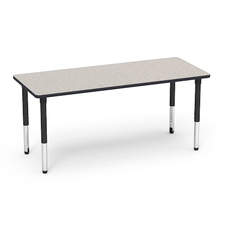 Virco 72 in. W, 30 in. L, 24-32 in. H, Grey Nebula Top / Black Edge 503072ADJ